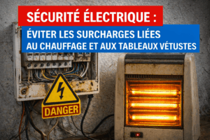 Tableau électrique vétuste et chauffage électrique provoquant une surcharge en hiver